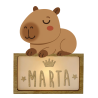 LÁMPARA MADERA PERSONALIZABLE modelo CAPIBARA CON KIT DE LETRAS VINTIUN