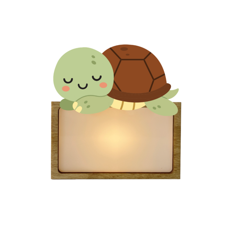 LÁMPARA MADERA PERSONALIZABLE modelo TORTUGA CON KIT DE LETRAS VINTIUN