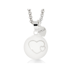 LLAMADOR DE ÁNGELES ESMALTADO BLANCO con corazones MAMIJUX