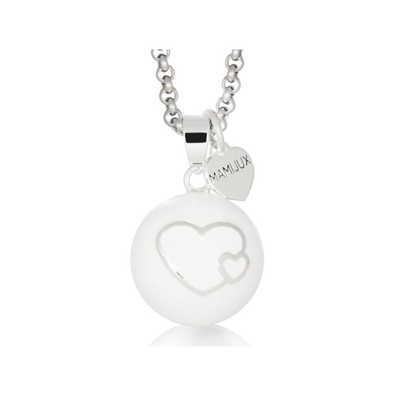 LLAMADOR DE ÁNGELES ESMALTADO BLANCO con corazones MAMIJUX