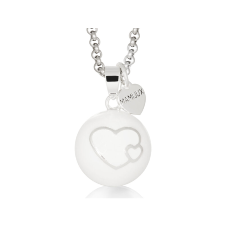 LLAMADOR DE ÁNGELES ESMALTADO BLANCO con corazones MAMIJUX