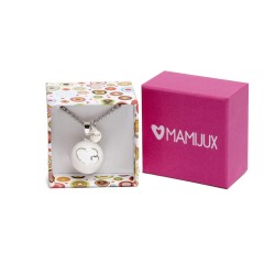 LLAMADOR DE ÁNGELES ESMALTADO BLANCO con corazones MAMIJUX