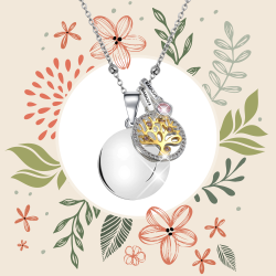 LLAMADOR DE ÁNGELES ÁRBOL DE LA VIDA con colgante de cristal rosa MAMIJUX