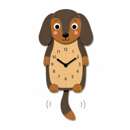 RELOJ DE PARED modelo PERRO CON KIT DE LETRAS VINTIUN
