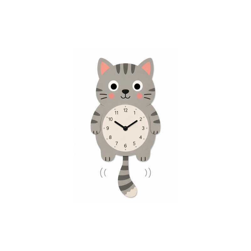 RELOJ DE PARED modelo GATO CON KIT DE LETRAS VINTIUN