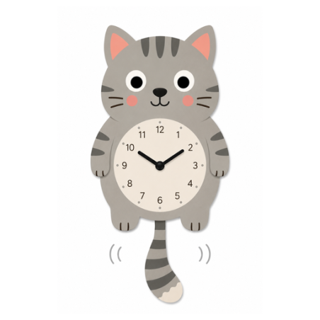 RELOJ DE PARED modelo GATO CON KIT DE LETRAS VINTIUN