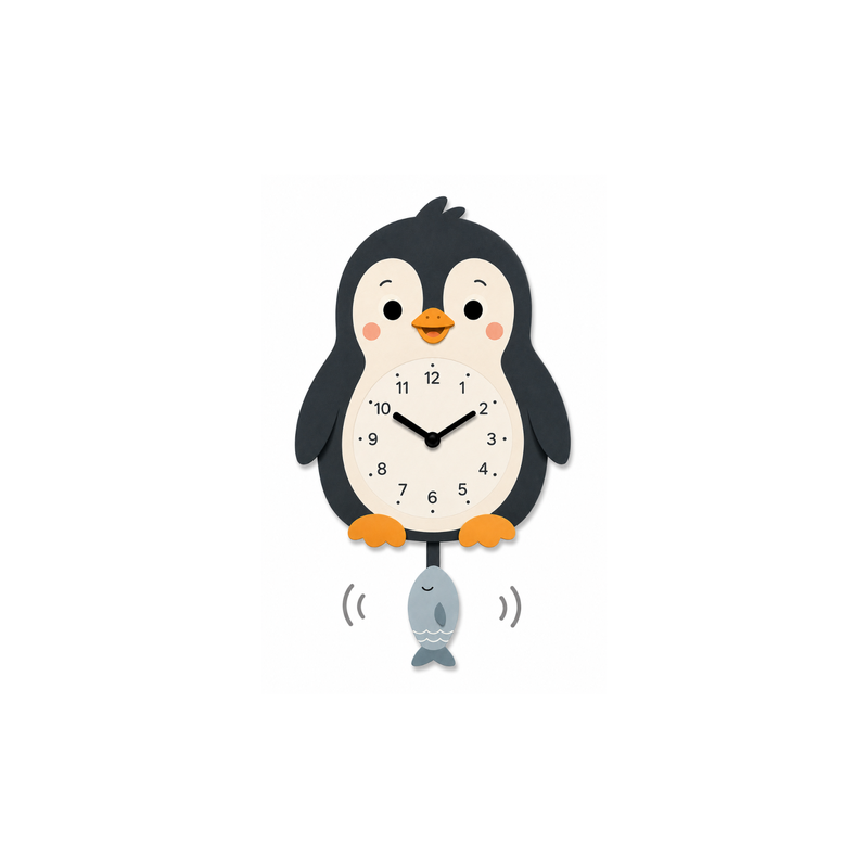 RELOJ DE PARED modelo PINGÜINO CON KIT DE LETRAS VINTIUN