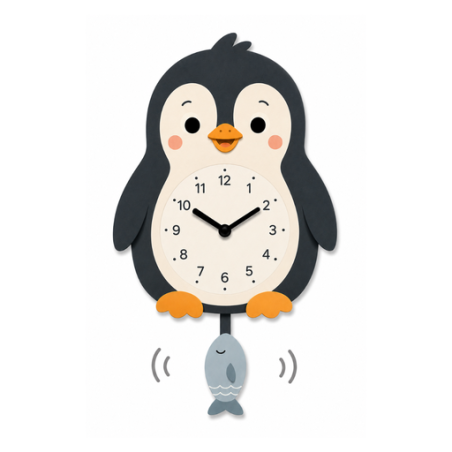 RELOJ DE PARED modelo PINGÜINO CON KIT DE LETRAS VINTIUN