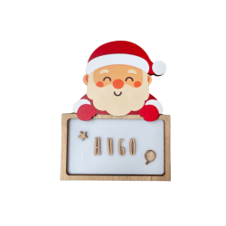 LÁMPARA MADERA PERSONALIZABLE modelo NAVIDAD PAPÁ NOEL CON KIT DE LETRAS VINTIUN