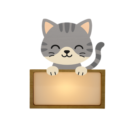 LÁMPARA MADERA PERSONALIZABLE modelo GATO CON KIT DE LETRAS VINTIUN