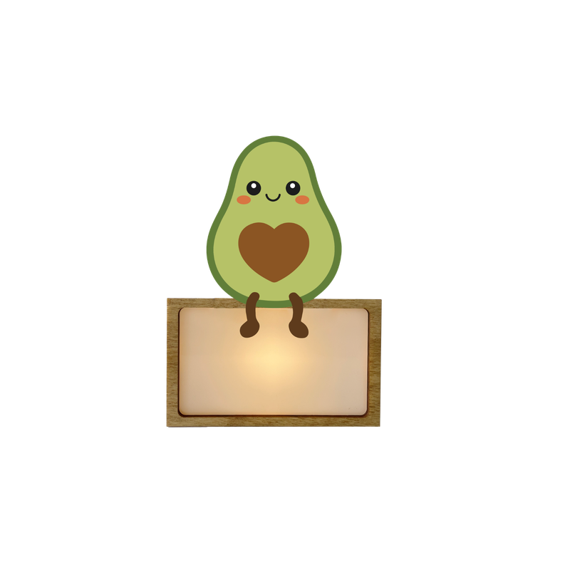 LÁMPARA MADERA PERSONALIZABLE modelo AGUACATE CON KIT DE LETRAS VINTIUN