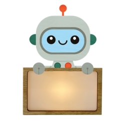 LÁMPARA MADERA PERSONALIZABLE modelo ROBOT CON KIT DE LETRAS VINTIUN