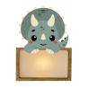 LÁMPARA MADERA PERSONALIZABLE modelo DINOSAURIO TRICERATOPS CON KIT DE LETRAS VINTIUN
