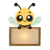 LÁMPARA MADERA PERSONALIZABLE modelo ABEJA CON KIT DE LETRAS VINTIUN