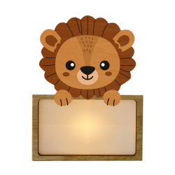 LÁMPARA MADERA PERSONALIZABLE modelo LEÓN CON KIT DE LETRAS VINTIUN
