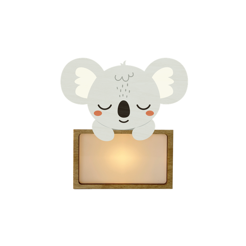 LÁMPARA MADERA PERSONALIZABLE modelo KOALA CON KIT DE LETRAS VINTIUN