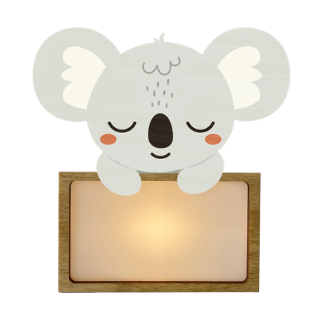 LÁMPARA MADERA PERSONALIZABLE modelo KOALA CON KIT DE LETRAS VINTIUN